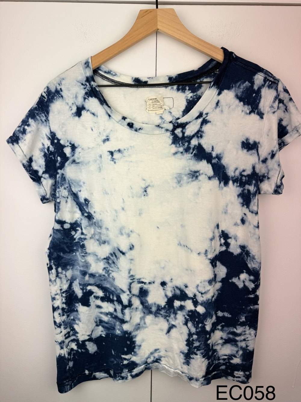 Current/Elliott The Crew Neck Indigo Tie-Dye Tee Size 1